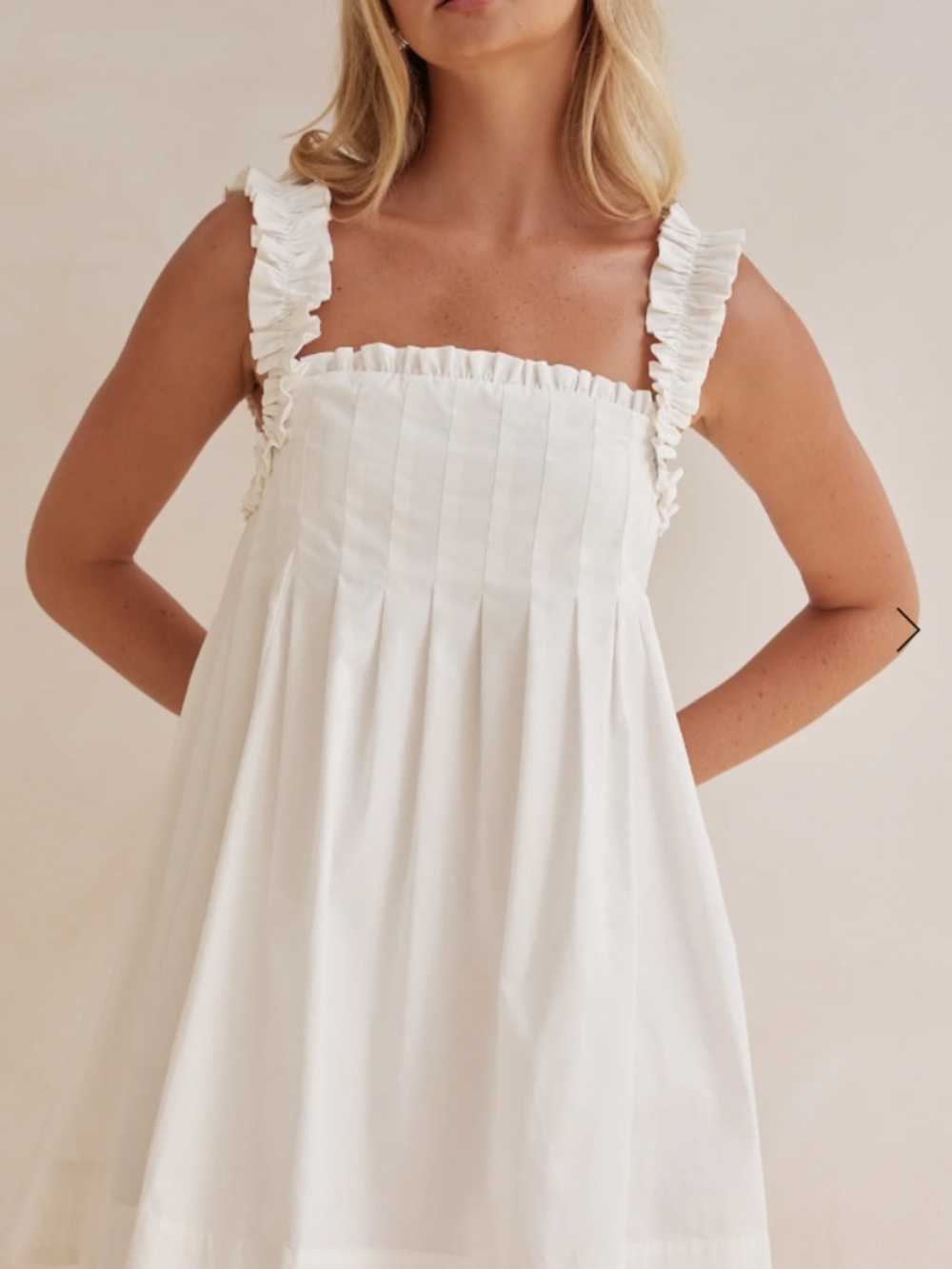 Runaway Scout Lila White Ruffled Strap Sundress Size 10 US. - Picture 2 of 6
